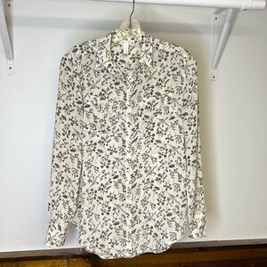 BP Dainty Floral Sheer Button Down‎ Shirt- XS